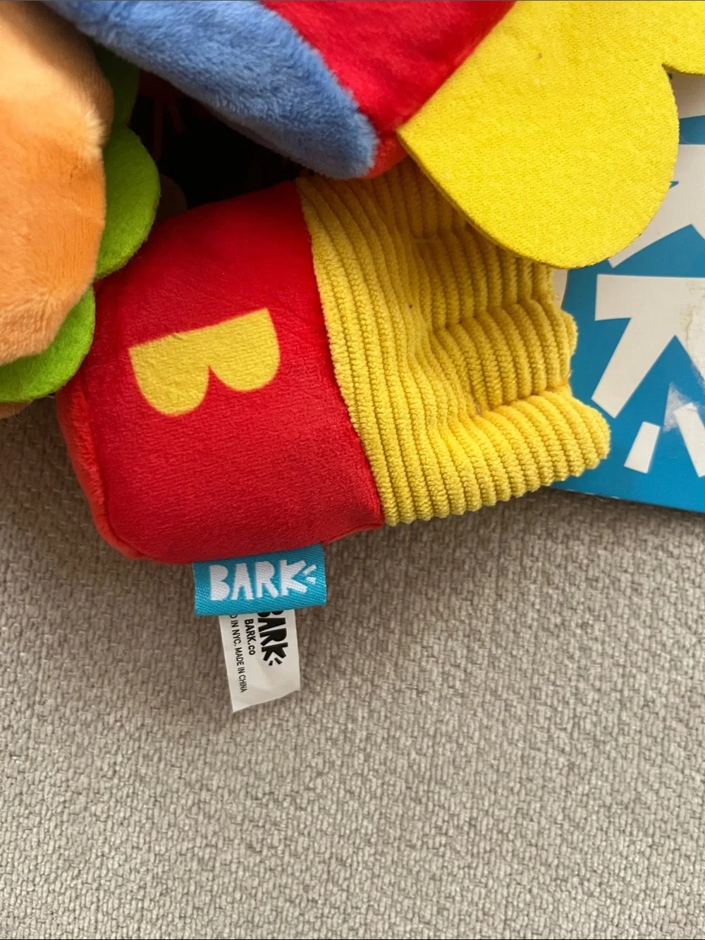 Bark Plush Yappy Meal Mittens - Red, Yellow, Blue, Orange, Green